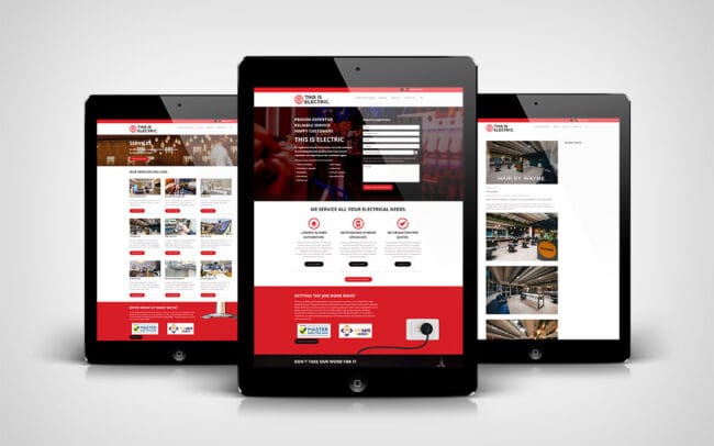 This is Electric website design shown on tablets